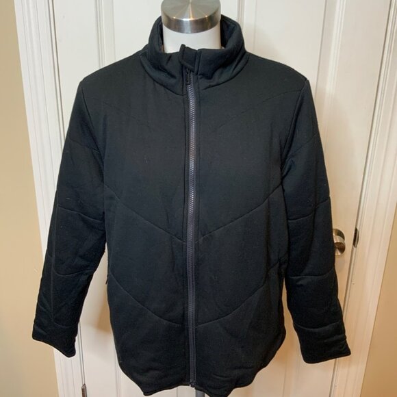 Three Dots Black Quilted Step Hem Knit Zip-Up Jacket, Size XL, NWT!  Size XL - Picture 1 of 5